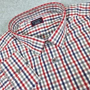 UNTUCKit Retsina Red Navy Plaid Cotton Button Down Shirt Men's XXL Regular Fit